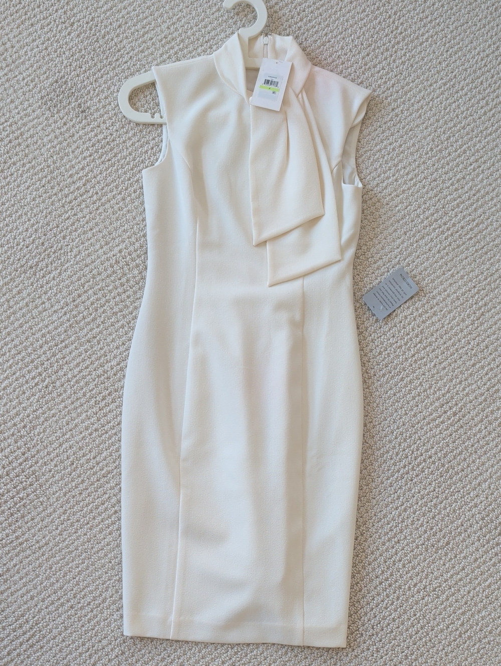 Midi Sheath Dress with Neck Tie